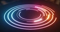 neonlit interface with dynamic rings, interactive radiant display showcasing layered data circles Royalty Free Stock Photo