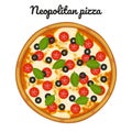 Neopolitan pizza with mozzarella, cherry tomatoes, and basil Royalty Free Stock Photo
