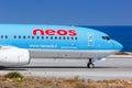 Neos Boeing 737-800 airplane Heraklion Airport in Greece