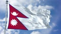 Nepal Flag In A Blue Sky