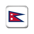 Nepal Flag  Button Icon Isolated On White Background