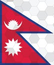 Nepal Flag Illustration. Futuristic Nepali Flag Graphic With Abstract Hexagon Background Vector. Nepal National Flag Symbolizes