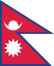 Nepal flag vector graphic. Rectangle Nepalese flag illustration. Nepal country flag is a symbol of freedom, patriotism and