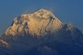 Nepal, Ghorepani, Poon Hill, Dhaulagiri massif, Himalaya, Dhaulagiri range looking west from Poon Hill