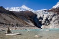 Nepal. Glacial lake at mountain Manaslu bottom Royalty Free Stock Photo