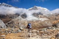 Nepal hiker Langtang Lirung