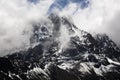 Nepal hiking path through mountain around Everest Royalty Free Stock Photo