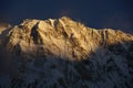 Nepal Himalaya Mountains at sunset