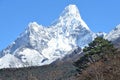 Nepal, the Himalayas, the peak Amadablam (Ama Dablam) Royalty Free Stock Photo