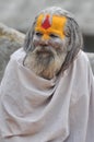 Nepal, Kathmandu, Sadhu holy man in Pashupatinath temple