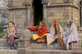 Nepal, Kathmandu, Sadhu holy man in Pashupatinath temple