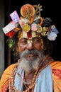 Nepal, Kathmandu, Sadhu holy man in Pashupatinath temple