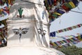 Nepal Kathmandu swayambhunath temple or Monkey temple is an ancient religious architecture on hill in the Kathmandu Valley.