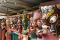 Nepal Kathmandu temple of Changu Narayan, view of religious masks