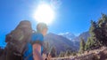 Nepal - A man trekking in Annapurna Circuit