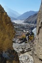 Nepal mountain town Kagbeni in a mountain valley