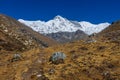 Nepal mountain trekking Everest base camp through Gokyo lakes Royalty Free Stock Photo