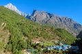 Nepal mountain village on EBC trekking route Royalty Free Stock Photo