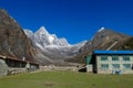 Nepal mountain village on EBC trekking route Royalty Free Stock Photo