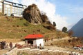 View of entrance to the town Namche Bazaar in Nepal