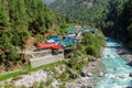 Nepal Namche Bazaar mountain village on EBC trekking route Royalty Free Stock Photo