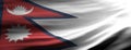 Nepal national flag waving texture background. 3d illustration