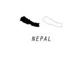 Nepal outline map state shape country borders