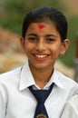 Nepal, School teenager smile on the protrait