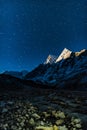 Mountains Moon rise Himalaya Royalty Free Stock Photo