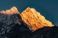 Mt AMA Dablam at sunset Royalty Free Stock Photo