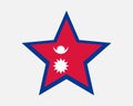 Nepal Star Flag. Nepali Star Shape Flag. Nepalese Country National Banner Icon Symbol Vector Flat Artwork Graphic Illustration