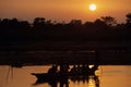 Sunset in Chitwan National Park Royalty Free Stock Photo