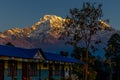 Nepal trek mountain lodge at night Royalty Free Stock Photo