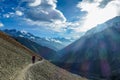 Nepal - Trekkers on the Annapurna Circuit Trail