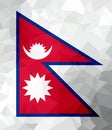 Nepal polygonal flag. Mosaic modern background. Geometric design