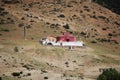 Buddhist gompa school on the mountain near the Nepalese village of Samar. Royalty Free Stock Photo