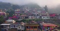 Nepal Van Java aerial shot in foggy weather