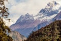 Nepal - View on Manaslu from Annapurna Circuit Trek, Himalayas, Nepal Royalty Free Stock Photo