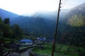 Nepal, village in sunrise, Himalaya mountains Royalty Free Stock Photo