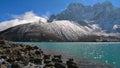 Nepal water lake rocks cold blue White Everest high