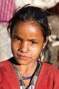 Nepalese child, head of young girl, in western Nepal