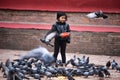 Nepalese child in Kathmandu Durbar Square, Nepal Royalty Free Stock Photo