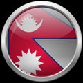 Nepalese flag glass button vector illustration