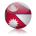 Nepalese flag glass icon vector illustration