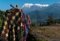 Nepalese handmade scarves for sale, Pokhara, Nepal