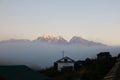 Nepalese Himalay foreground sunrise and background sky Royalty Free Stock Photo