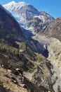 Nepalese Himalayas. Gangapurna glacier. Royalty Free Stock Photo