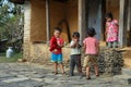 Nepalese kids playing in Damphus village