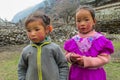 Nepalese little girls in Nepal village
