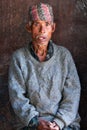Nepalese man in Bhaktapur Royalty Free Stock Photo
